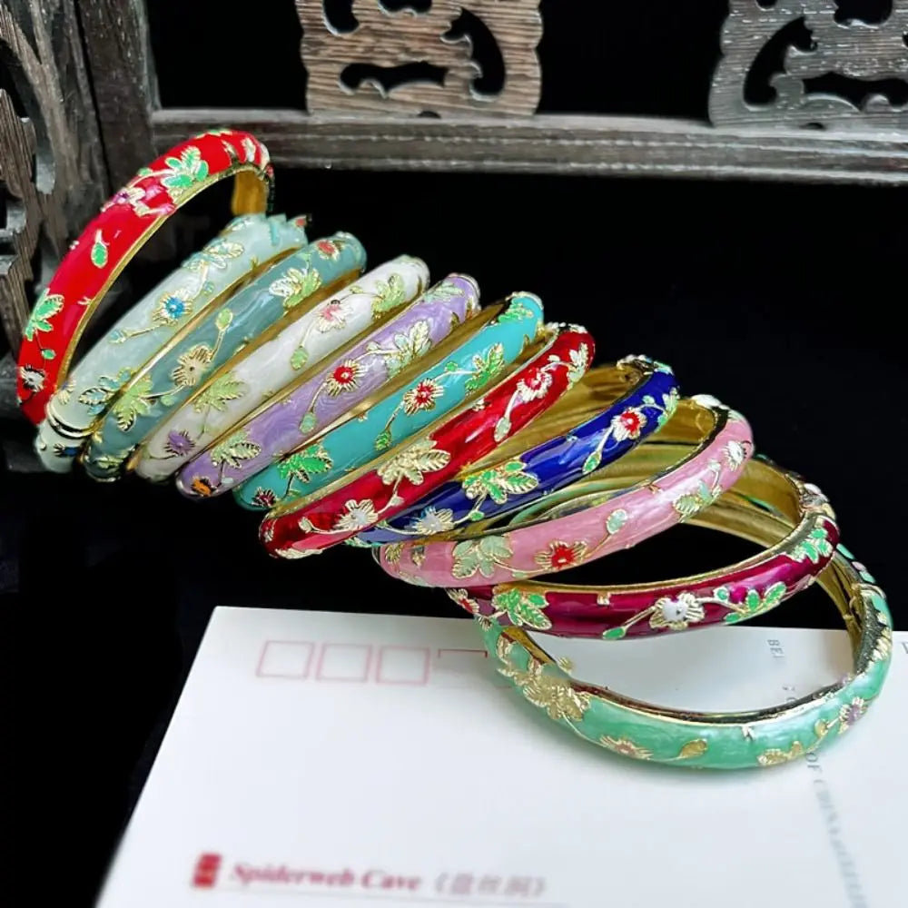 Elegant Peony Double Bangle