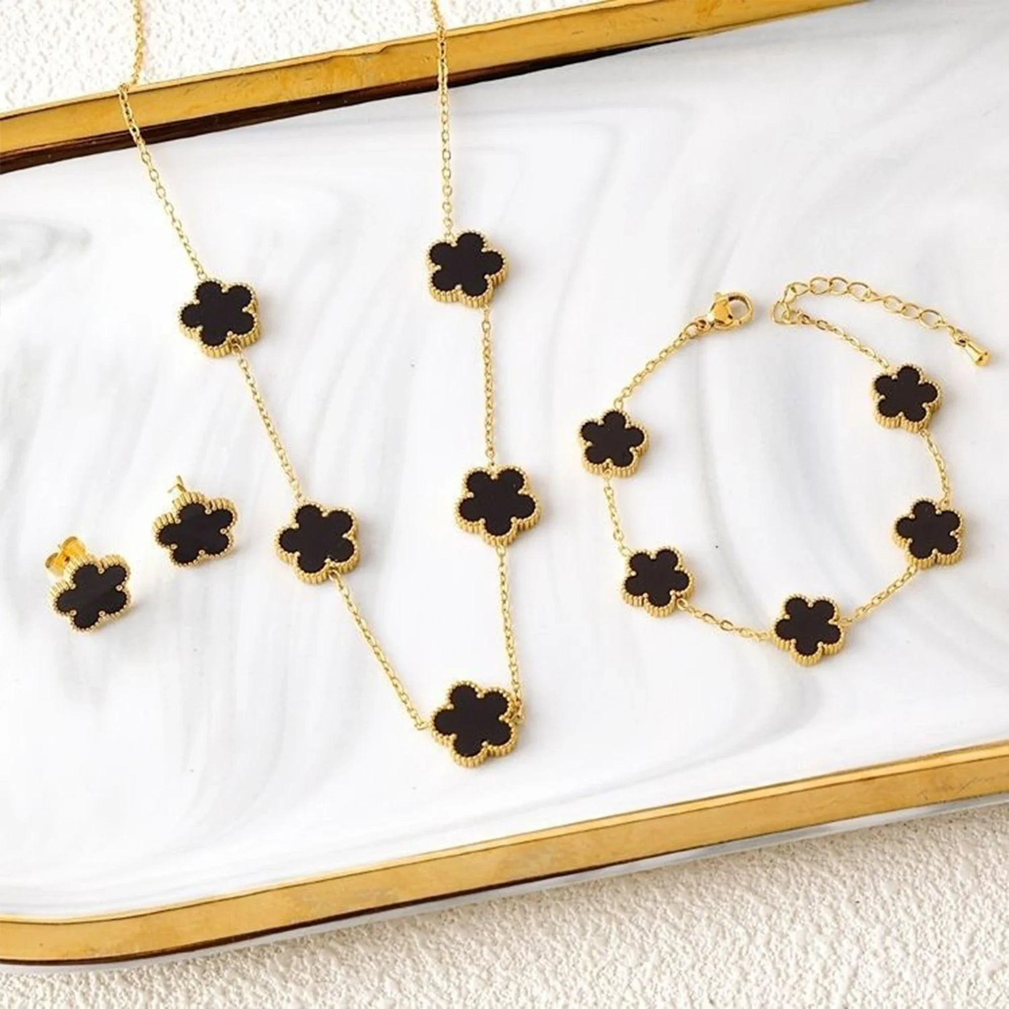 Golden Blossom Jewelry Set