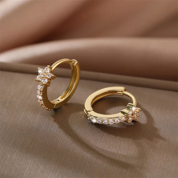 Sparkling Star Hoop Earrings