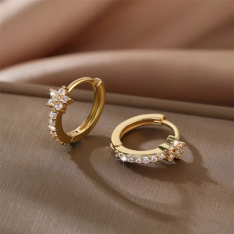 Sparkling Star Hoop Earrings