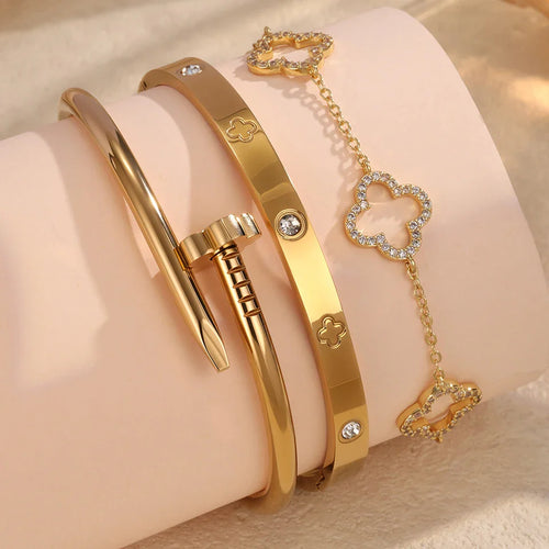 Elegant Gold Flower Bangles