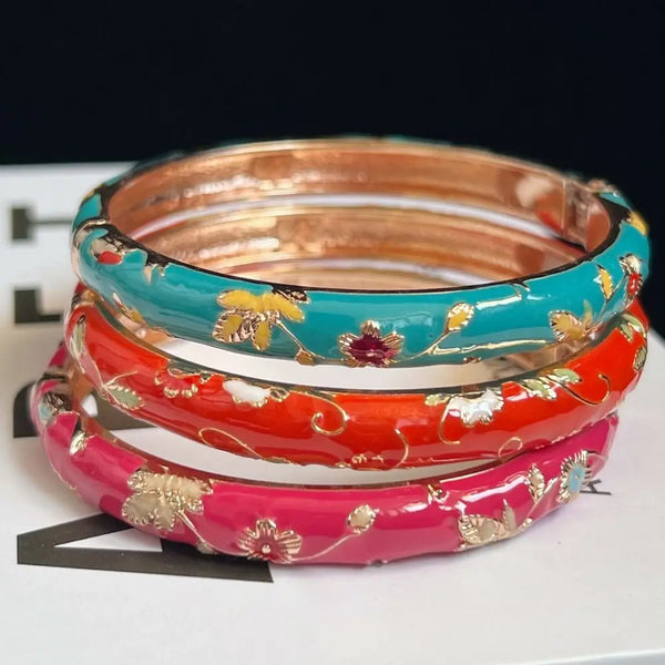 Elegant Peony Double Bangle