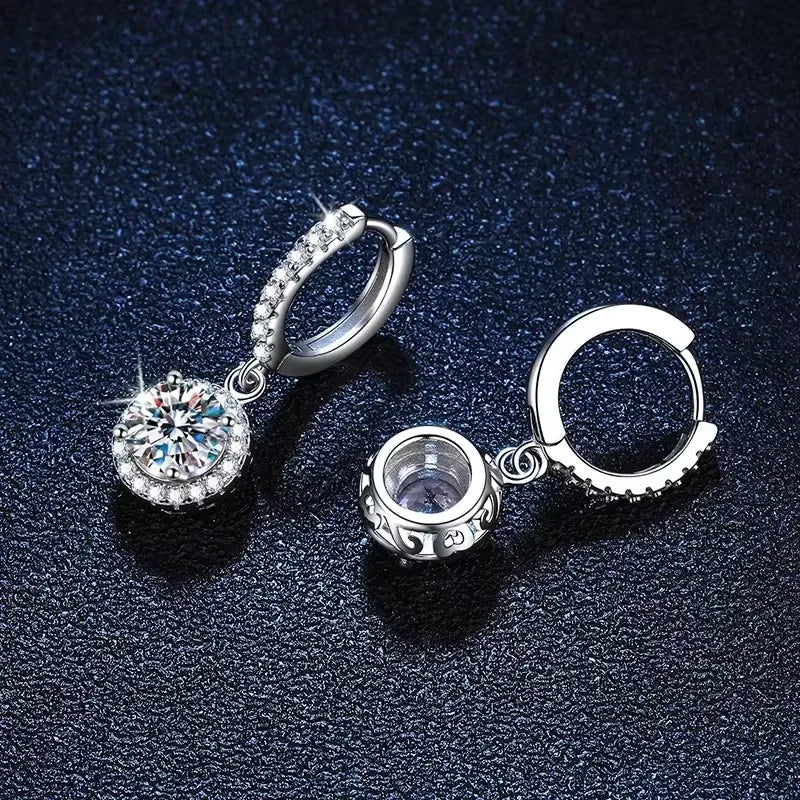 Sparkling Silver Moissanite Earrings