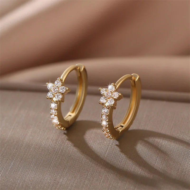 Sparkling Star Hoop Earrings
