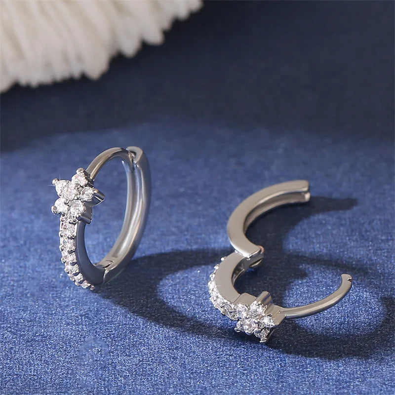 Sparkling Star Hoop Earrings
