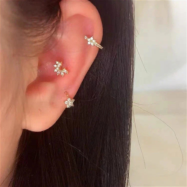 Sparkling Star Hoop Earrings