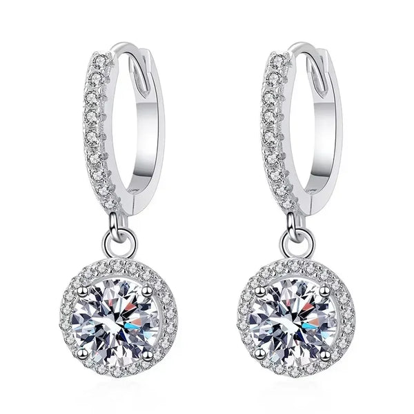 Sparkling Silver Moissanite Earrings