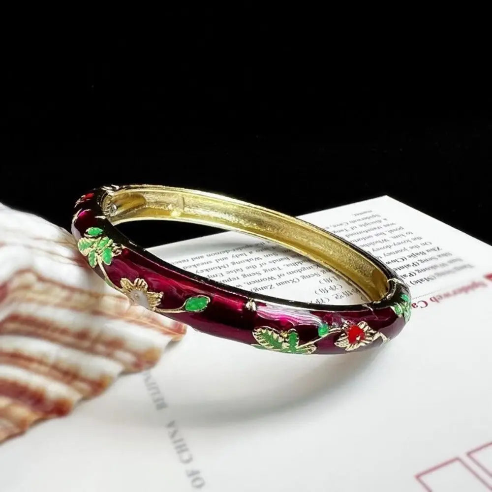 Elegant Peony Double Bangle