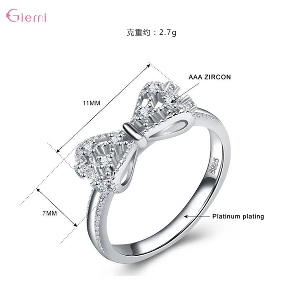 Sparkling Bow Knot Ring